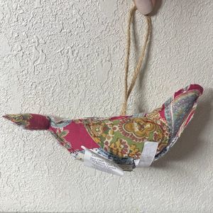 Pottery Barn Pollie Patchwork‎ Fabric Bird Christmas tree Ornament NWT